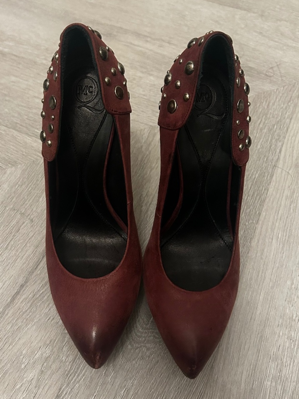 Alexander McQueen Burgundy Red Studded Heels EU 38 / size 7